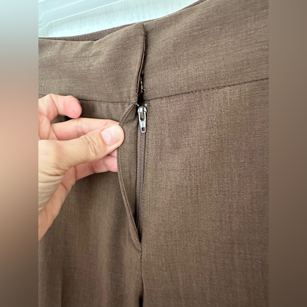 New Etcetera Woman’s Brown Wool Classic Pants Stretch, Sz 4 - Picture 3 of 9